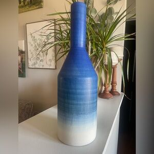 Blue ombré Gradient Ceramic Vase accent decor